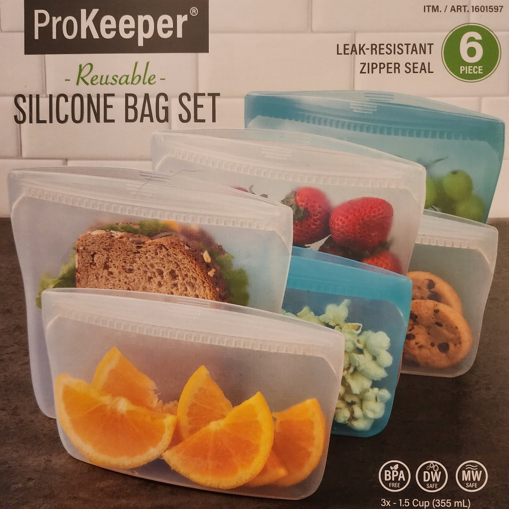 ProKeeper Reusable Silicone Bag Set